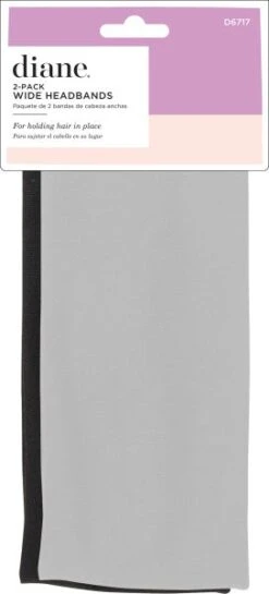 Diane Wide Headbands Black/Grey 2 Pack