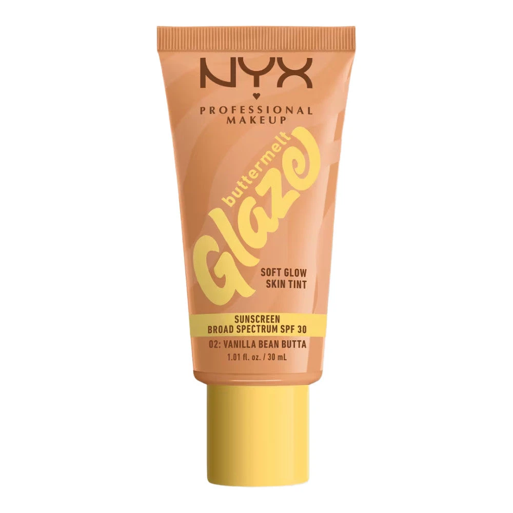 NYX Professional Buttermelt Glaze Soft Glow Skin Tint Spf30 3 NYX Professional Buttermelt Glaze Soft Glow Skin Tint Spf30
