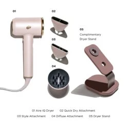 T3 Aire IQ Smart Intelligent Hair Dryer- Satin Blush -Image Beauty Shop PDPToolwithGWPStand What sIncludedcopy Carousel AireIQSatinBlush 2400x2400 SKU 100589 UL 10