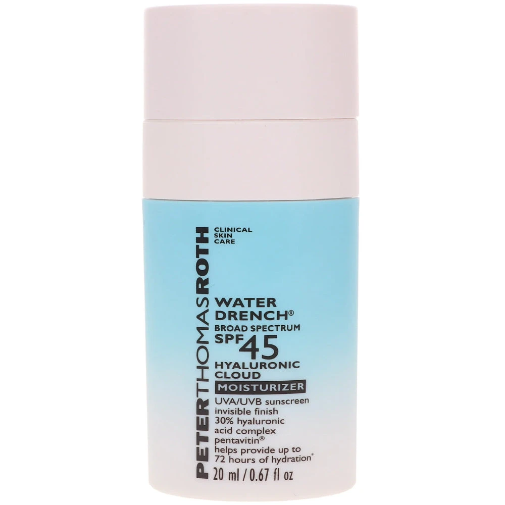 Peter Thomas Roth Water Drench SPF45 Hyaluronic Cloud Moisturizer 0.67 Oz 3 Peter Thomas Roth Water Drench SPF45 Hyaluronic Cloud Moisturizer 0.67 Oz