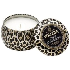 Voluspa Vermeil Mini Decorative Tin Candle 4 Oz 23 Voluspa Vermeil Mini Decorative Tin Candle 4 Oz -Image Beauty Shop Voluspa Mini Decorative Tin Candle 4 Oz Crisp Champagne