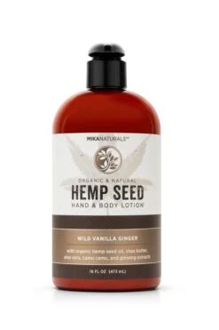 Mika Naturals Hemp Seed Hand + Body Lotion Wild Vanilla Ginger 16 Oz