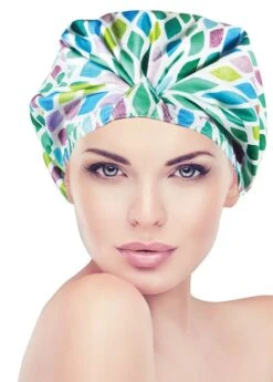 Betty Dain Turban Shower Cap Aqua Stones