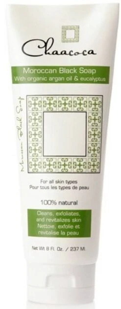 CHAACOCA MOROCCAN BLACK SOAP WITH ARGAN OIL AND EUCALYPTUS 8 OZ