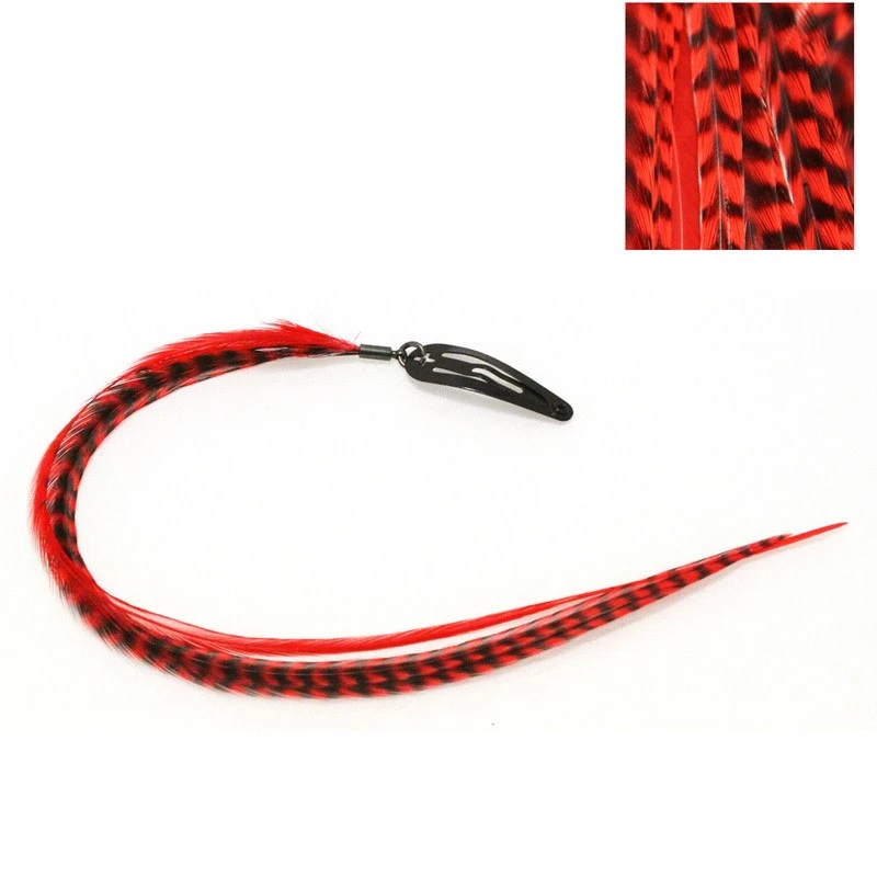 CLIP N FEATHERS RED HAIR FEATHER EXTENSION 3 CLIP N FEATHERS RED HAIR FEATHER EXTENSION