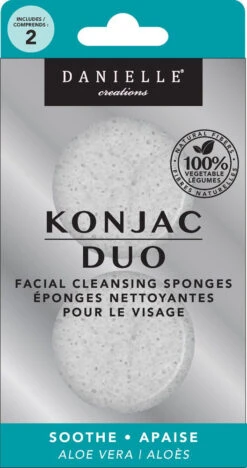 Danielle Konjac Duo Facial Cleansing Sponges-Aloe
