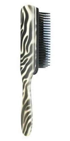DENMAN CLASSIC 7-ROW WHITE ZEBRA PRINT HANDLE