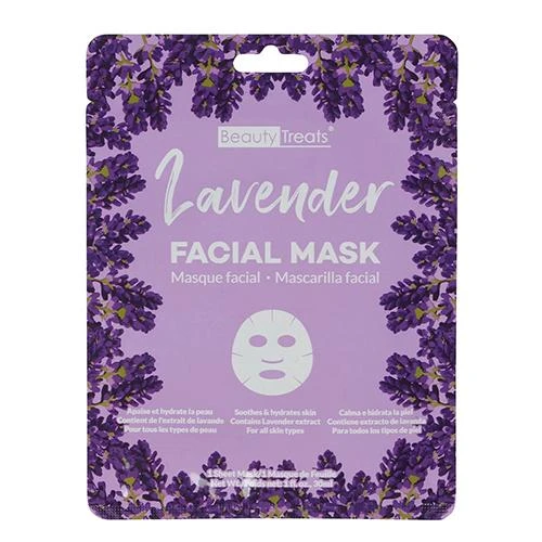 Beauty Treats Lavender Facial Mask- 1 Sheet 3 Beauty Treats Lavender Facial Mask- 1 Sheet