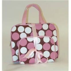 FUTURE 2PC BAG SET DOTS BRN/PINK CB502