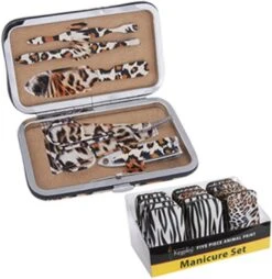 HARRY KOENIG 5 PIECE ANIMAL PRINT MINI MANICURE SET