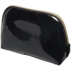 Harry Koenig Large Black Patent Cosmetic Bag