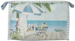 Harry Koenig Large Cosmetic Bag Beach Scene