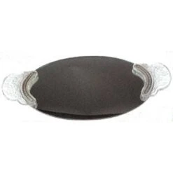 HARRY KOENIG MIRRORED VANITY TRAY-OVAL WITH SILVER 12.25 M-22