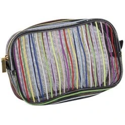 Harry Koenig Stripe Mesh Rectangle Cosmetic Bag