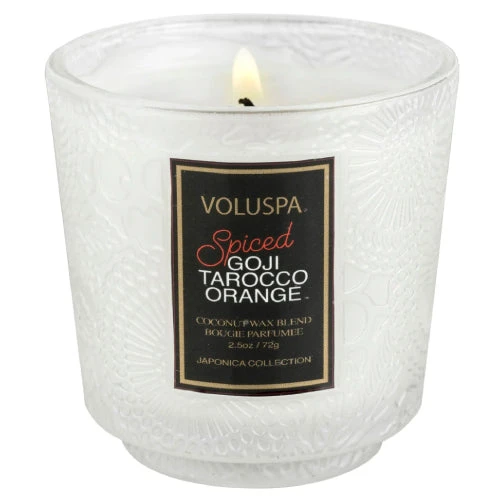 Voluspa Petite Pedestal Candle-Spiced Gogi Tarocco Orange 3 Voluspa Petite Pedestal Candle-Spiced Gogi Tarocco Orange