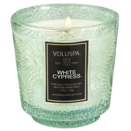 Voluspa Petite Pedestal Candle-White Cypress 3 Voluspa Petite Pedestal Candle-White Cypress