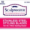 Scalpmaster Stainless Steel Styling Blades 10 Pk