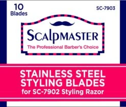 Scalpmaster Stainless Steel Styling Blades 10 Pk