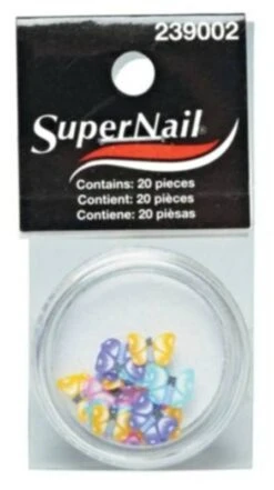 SUPER NAIL MULTI-COLOR BUTTERFLY 20 CT