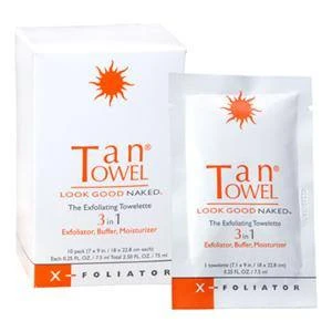 TAN TOWEL X-FOLIATOR TOWELETTE 10 PACK 3 TAN TOWEL X-FOLIATOR TOWELETTE 10 PACK